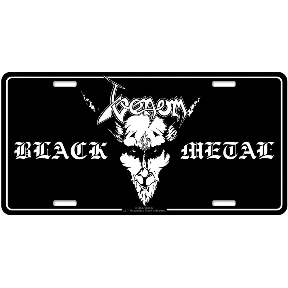 Venom - Black Metal Metallwand Zeichen - Schwarz/Weiß